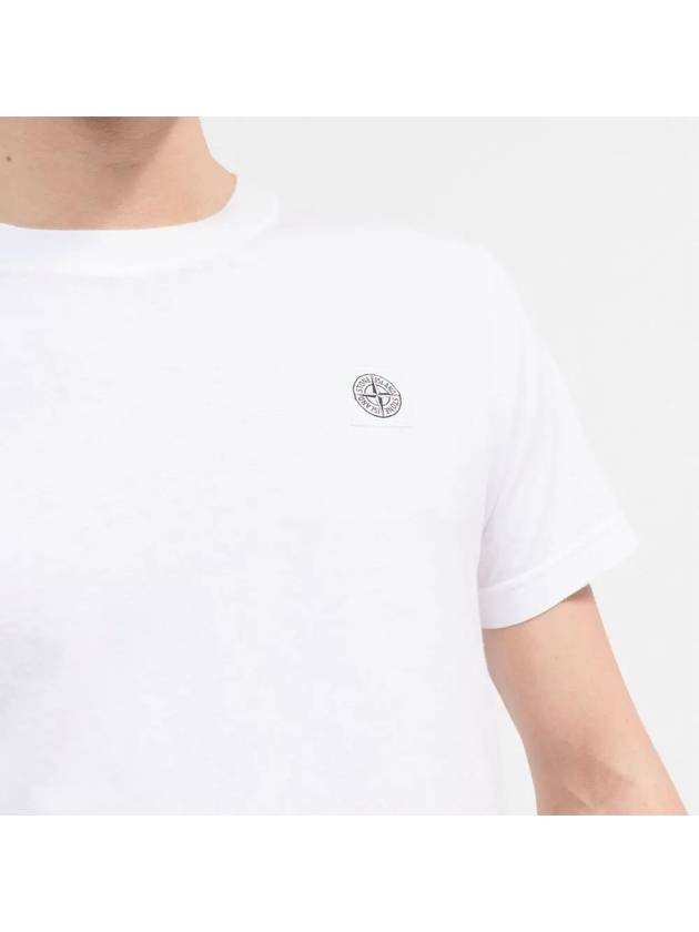 Men's Logo Short Sleeve T-Shirt White - STONE ISLAND - BALAAN 5