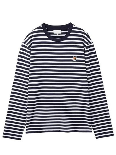 Fox Head Patch Regular Marin Long Sleeve T Shirt Navy Stripes - MAISON KITSUNE - BALAAN 2