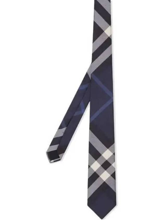 Classic Cut Check Silk Tie Navy - BURBERRY - BALAAN 2