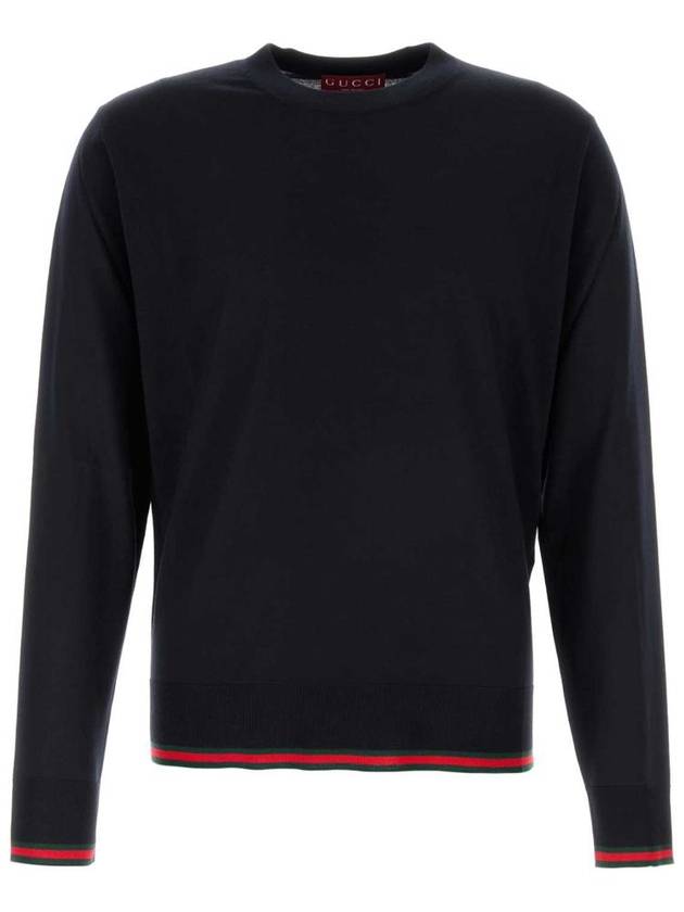 Web wool knit top dark blue - GUCCI - BALAAN 2