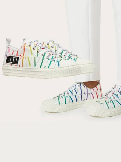 VLTN Rainbow Logo Low Top Sneakers White - VALENTINO - BALAAN 2