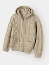 Two way cable hood zip up knit beige - INDUST - BALAAN 7