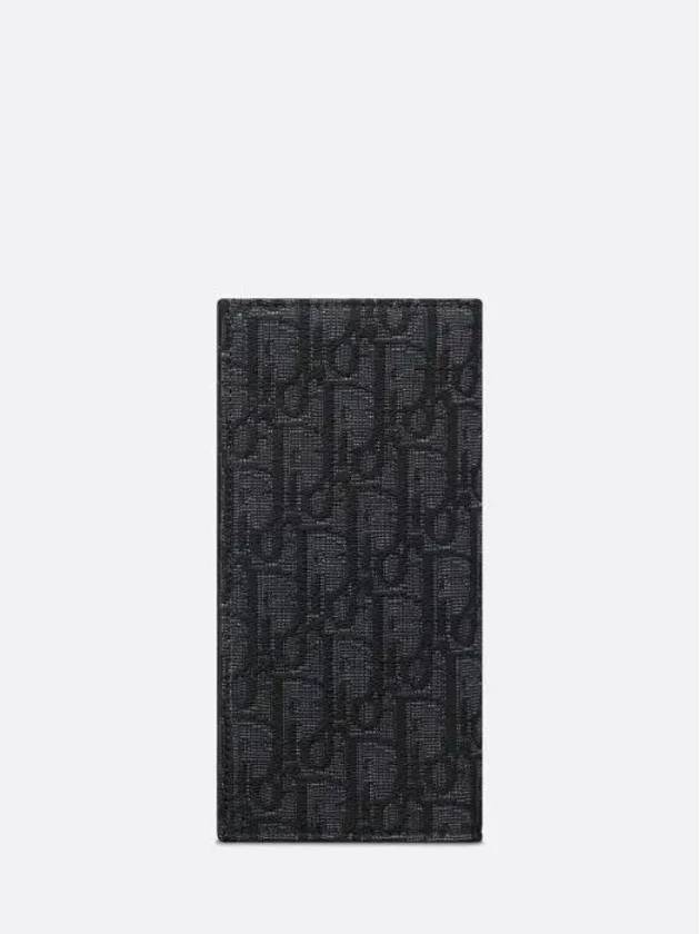 Vertical Long Wallet Black Oblique Jacquard - DIOR - BALAAN 3