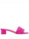 Dway Embroidered Satin Cotton Sandal Heels Rani Pink - DIOR - BALAAN 2