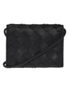 Intrecciato Strap Card Wallet Black - BOTTEGA VENETA - BALAAN 1