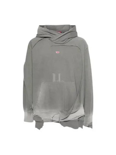 S-Strahoop Distressed Effect Hoodie Grey - DIESEL - BALAAN 2