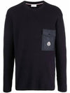 Logo Patch Pocket Knit Top Navy - MONCLER - BALAAN 2