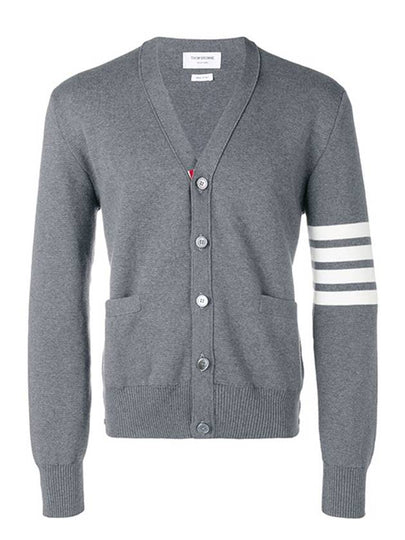 Milano Stitch 4-Bar Cardigan Medium Grey - THOM BROWNE - BALAAN 2