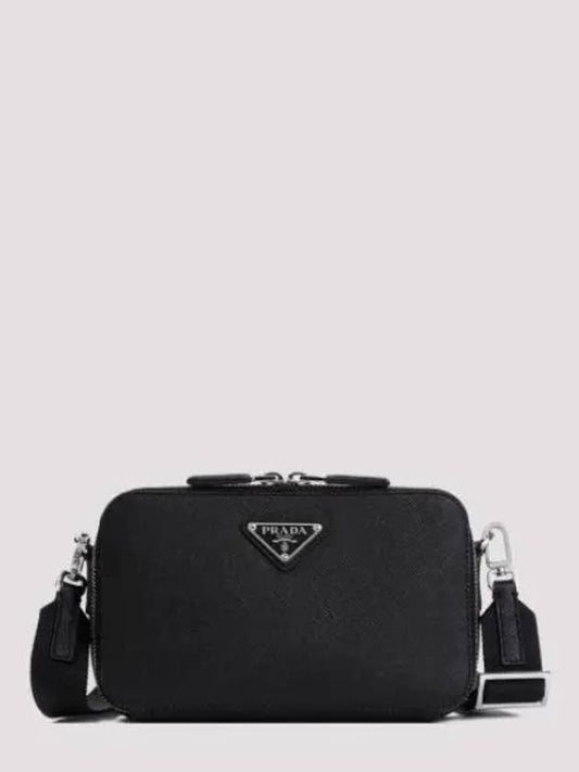 Brique Saffiano Leather Cross Bag Black - PRADA - BALAAN 2