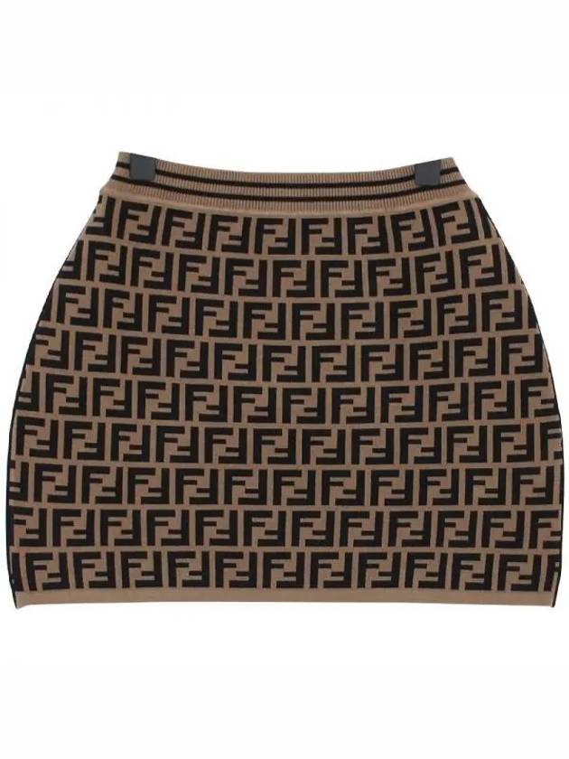 Kids FF All Over Knit Skirt Brown - FENDI - BALAAN 2