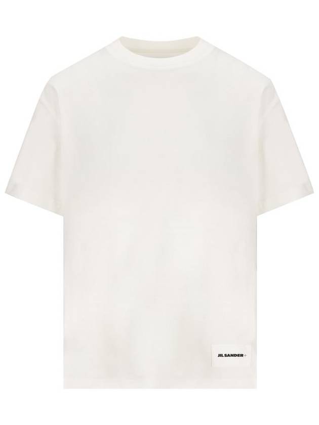 Logo Label Cotton 3 Pack Short Sleeve T-Shirt White - JIL SANDER - BALAAN 3