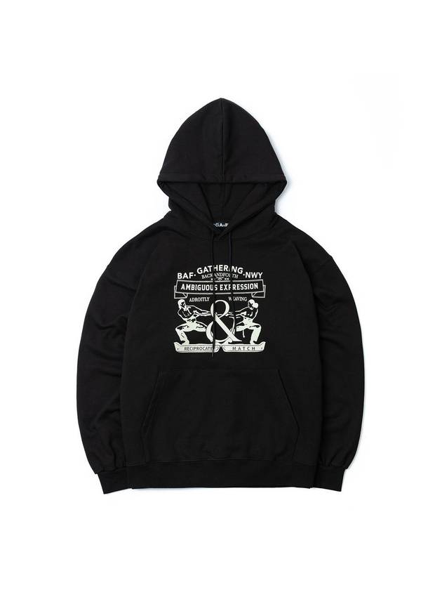 Men's Print Logo Hoodie Black - BACKANDFORTH - BALAAN 1