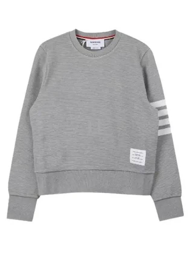 Ottoman Rib 4-Bar Crew Neck Sweatshirt Grey - THOM BROWNE - BALAAN 2