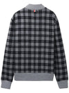 Men's Double Face Tartan Wool Bomber Jacket Grey - THOM BROWNE - BALAAN 3