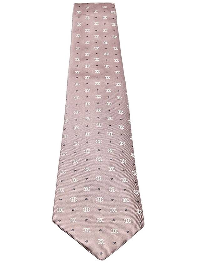 Chaenl pink CC logo silk tie - CHANEL - BALAAN 3