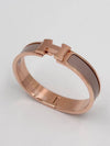 Clic H Bracelet Rose Gold & Marron Glace - HERMES - BALAAN 6