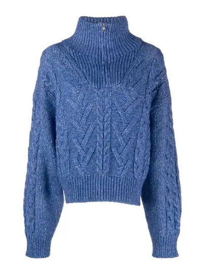 Ribbed Knit Turtleneck Blue - GANNI - BALAAN 2