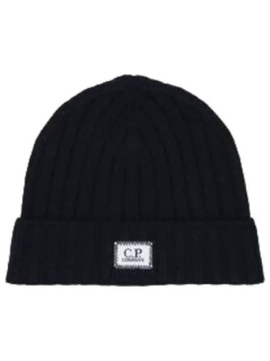 Extra Fine Merino Wool Beanie Blue Hat - CP COMPANY - BALAAN 1