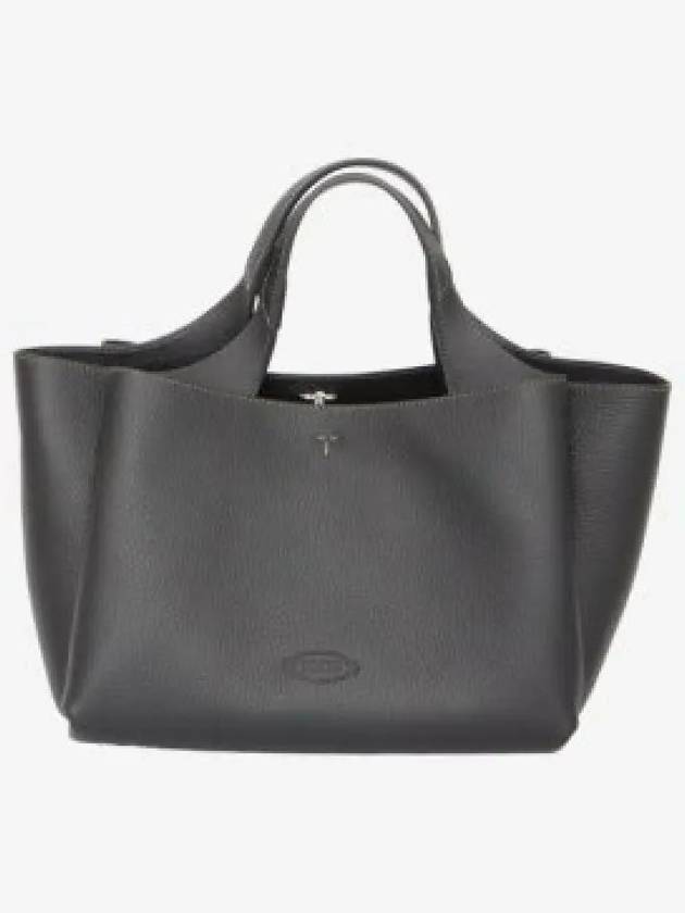 T Timeless Leather Small Tote Bag Black - TOD'S - BALAAN 2