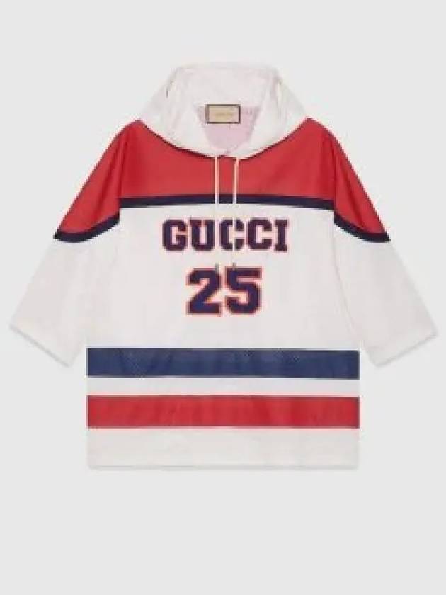 GG Perforated Hoodie White Red - GUCCI - BALAAN 2