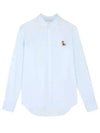 Dressed Fox Patch Relaxed Long Sleeve Shirt Light Blue - MAISON KITSUNE - BALAAN 2