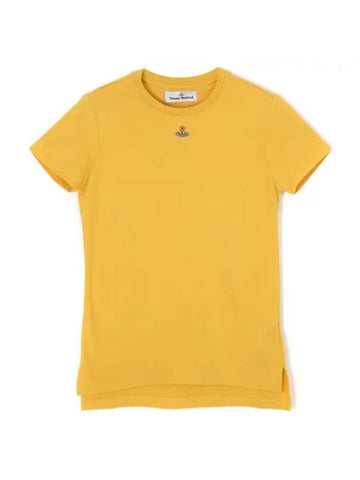 Embroided ORB Peru Short Sleeve T-Shirt Yellow - VIVIENNE WESTWOOD - BALAAN 1