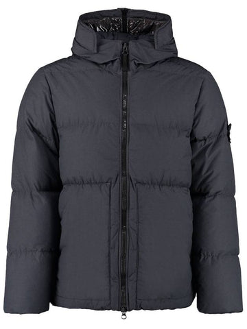 Naslan Light Watro Down Hooded Padded Dark Grey - STONE ISLAND - BALAAN 1