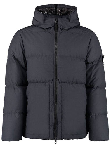 Naslan Light Watro Down Hooded Padding Dark Grey - STONE ISLAND - BALAAN 1