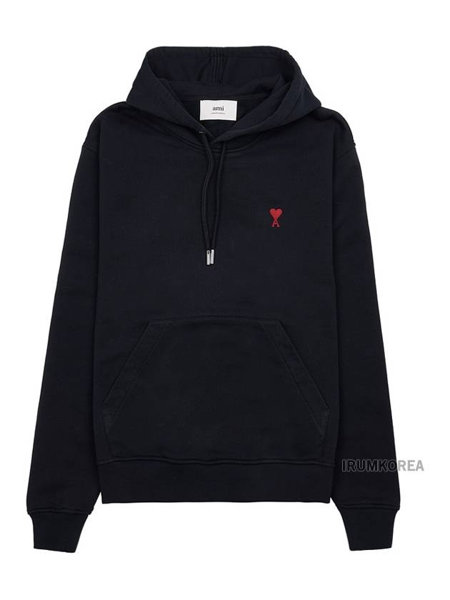 Red Heart Logo Classic Cotton Hoodie Black - AMI - BALAAN 2