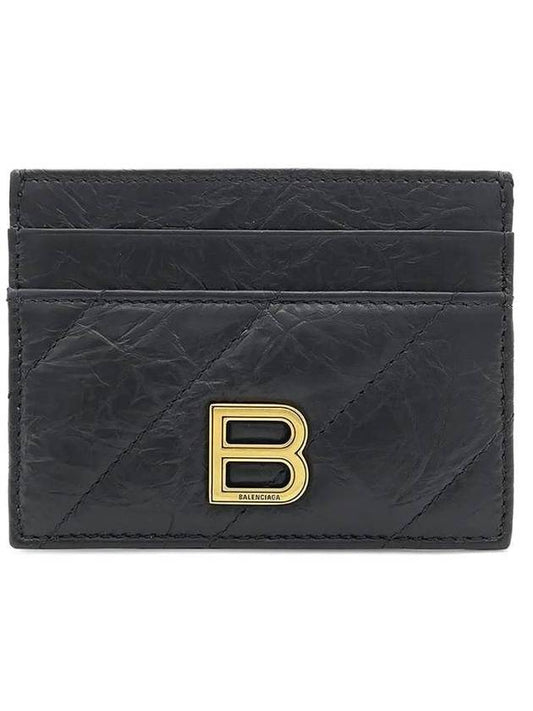 Crush Quilted Calfskin Card Wallet Black - BALENCIAGA - BALAAN 1