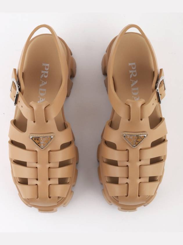 Monolith Rubber Sandals Beige - PRADA - BALAAN 6