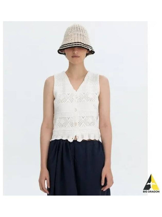 CROCHET KNIT SLEEVELESS IVORY - BENSIMON - BALAAN 1