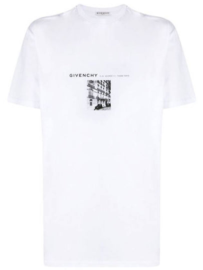 Graphic Print Round Short Sleeve T-Shirt White - GIVENCHY - BALAAN 2