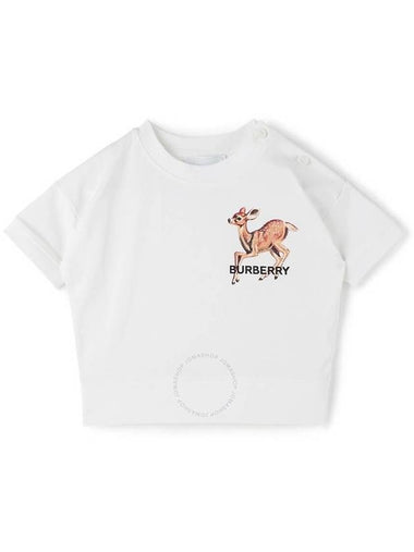 Burberry Girls Pia Deer Cotton T Shirt Size 2Y - BURBERRY - BALAAN 1