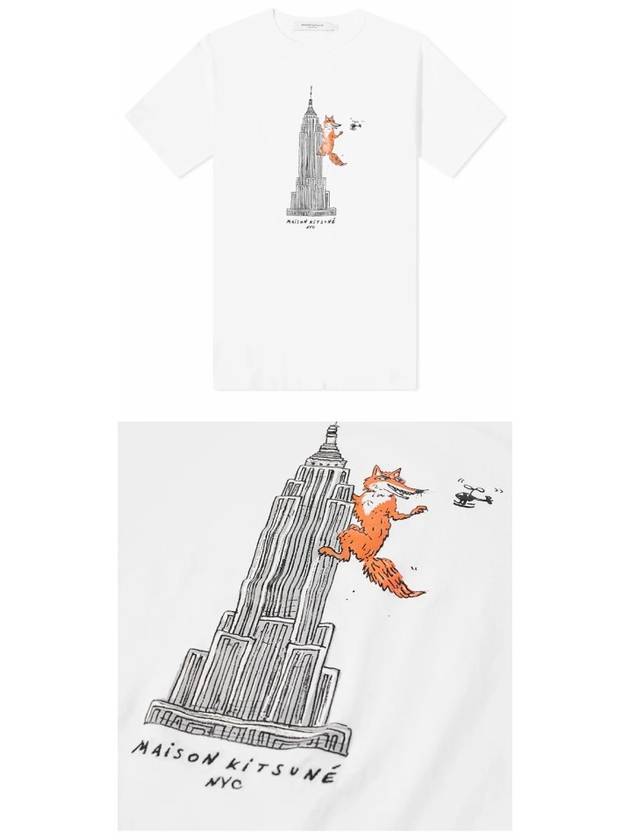 Olly Empire Fox Printing Round Short Sleeve T-Shirt White - MAISON KITSUNE - BALAAN 5