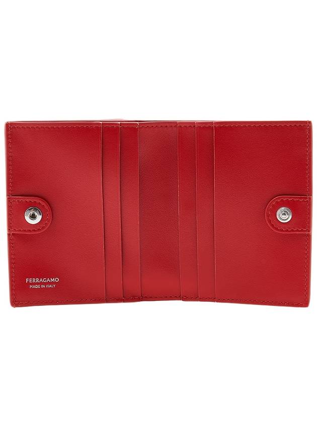 Ferragamo Women's Gancini Compact Bicycle Wallet 22 0434 FLAME RED 0760660 - SALVATORE FERRAGAMO - BALAAN 10