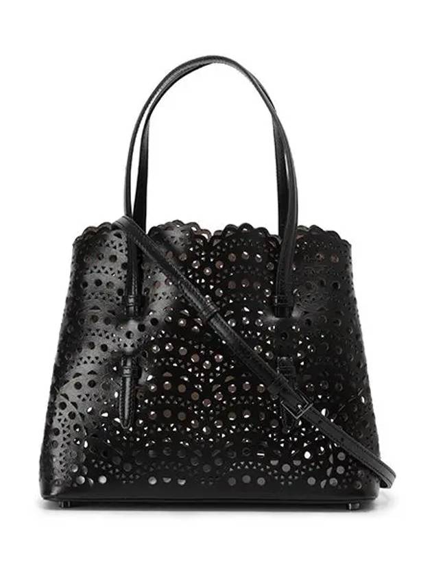 Mina 25 Wave Lux Calfskin Tote Bag Black - ALAIA - BALAAN 3