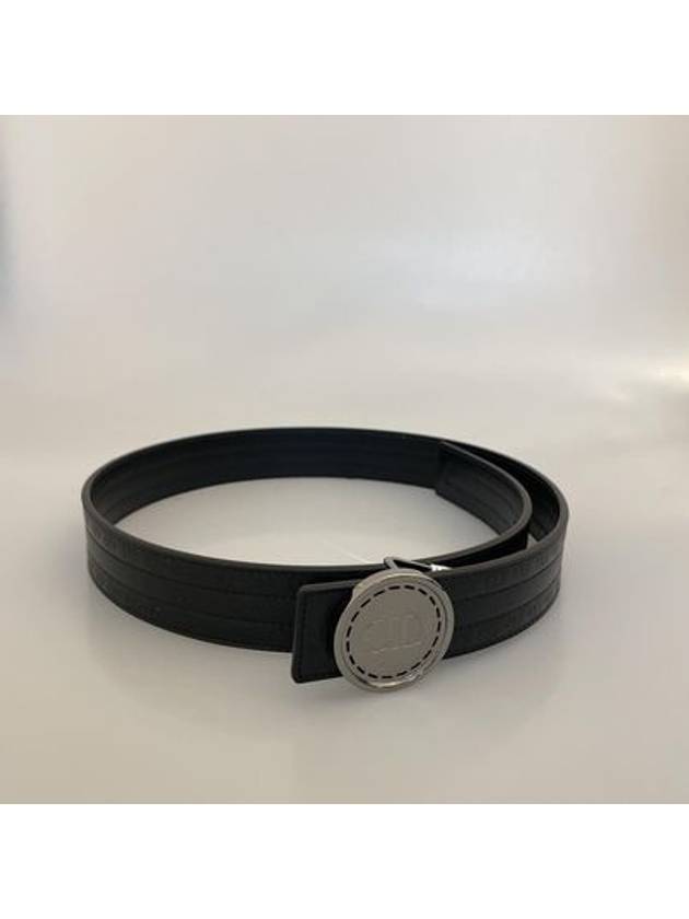 CD Circle Buckle Leather Belt Black - DIOR - BALAAN 2