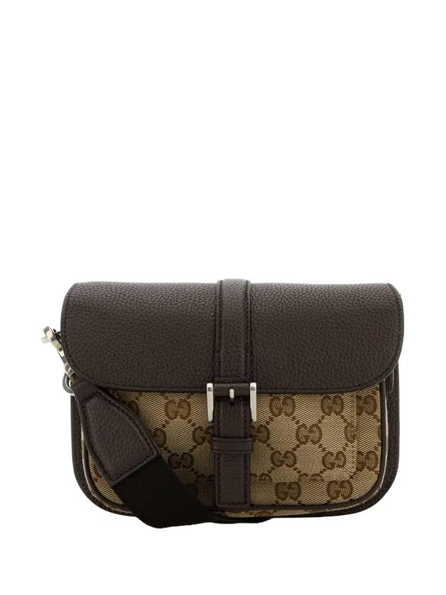 Bi-color GG Super Mini Cross Bag Beige Ebony - GUCCI - BALAAN 1