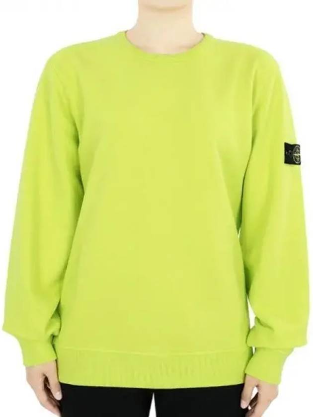 Kids Wappen Patch Organic Cotton Fleece Sweatshirt Fluorescent Green - STONE ISLAND - BALAAN 2