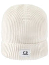 Logo Cotton Beanie White - CP COMPANY - BALAAN 2