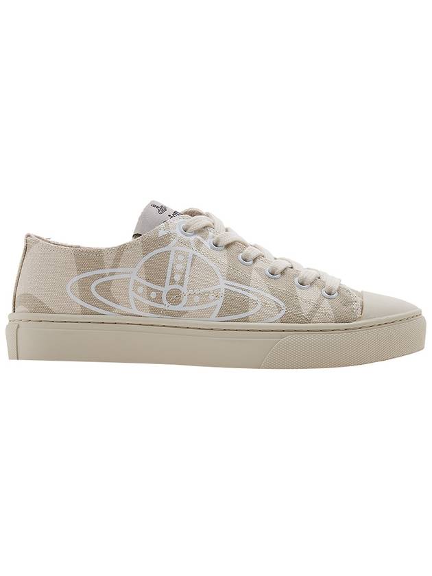 ORB Print Canvas Low Top Sneakers Beige - VIVIENNE WESTWOOD - BALAAN 3