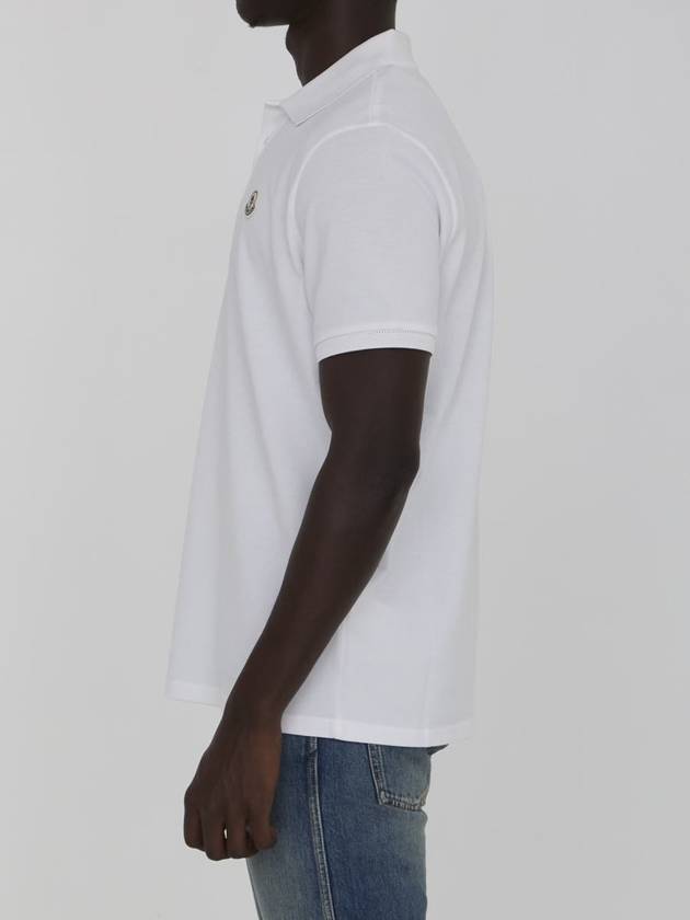 Logo Patch Short Sleeve Polo Shirt White - MONCLER - BALAAN 4