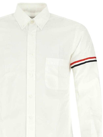 Men's Poplin Grosgrain Armband Classic Long Sleeve Shirt White - THOM BROWNE - BALAAN 2