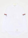 RWB Stripe Button Shirt White - THOM BROWNE - BALAAN 4