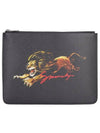 Lion Print Clutch Bag Black - GIVENCHY - BALAAN.