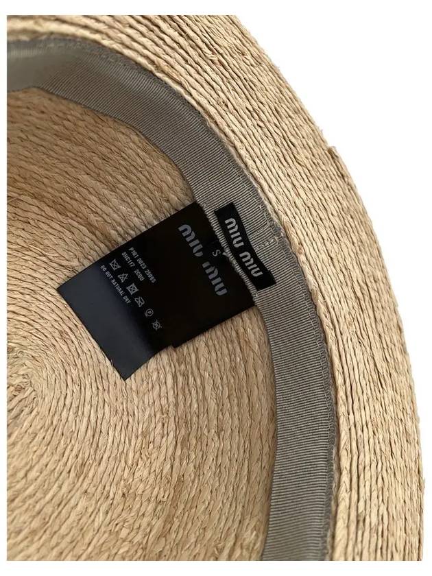 Woven Fabric Bucket Hat Beige - MIU MIU - BALAAN 5