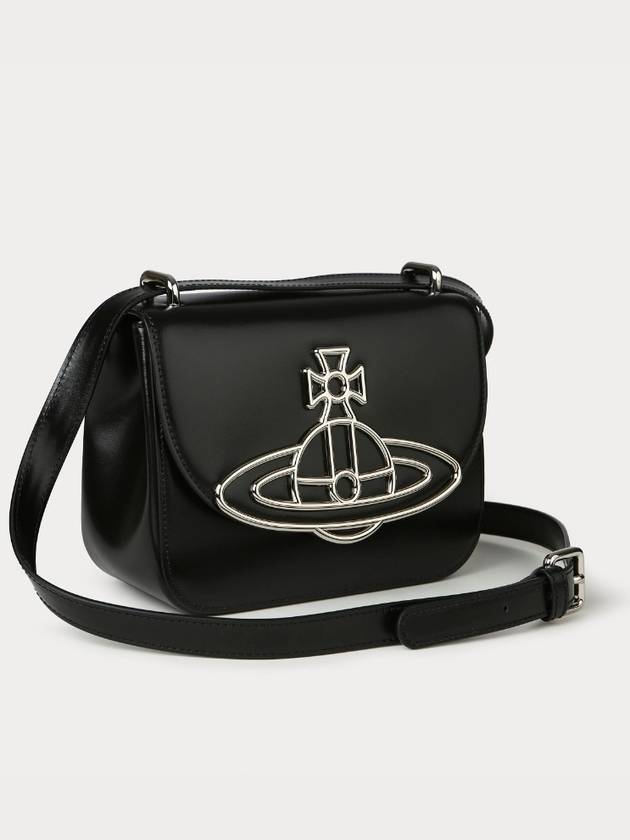 Linda Logo Plaque Leather Cross Bag Black - VIVIENNE WESTWOOD - BALAAN 3