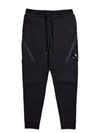 Diagonal Raised Fleece Zipped Track Pants Black - CP COMPANY - BALAAN 2