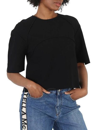 Stella McCartney Ladies Black Piped Seam Cropped Top, Brand Size 42 (US Size 8) - STELLA MCCARTNEY - BALAAN 2